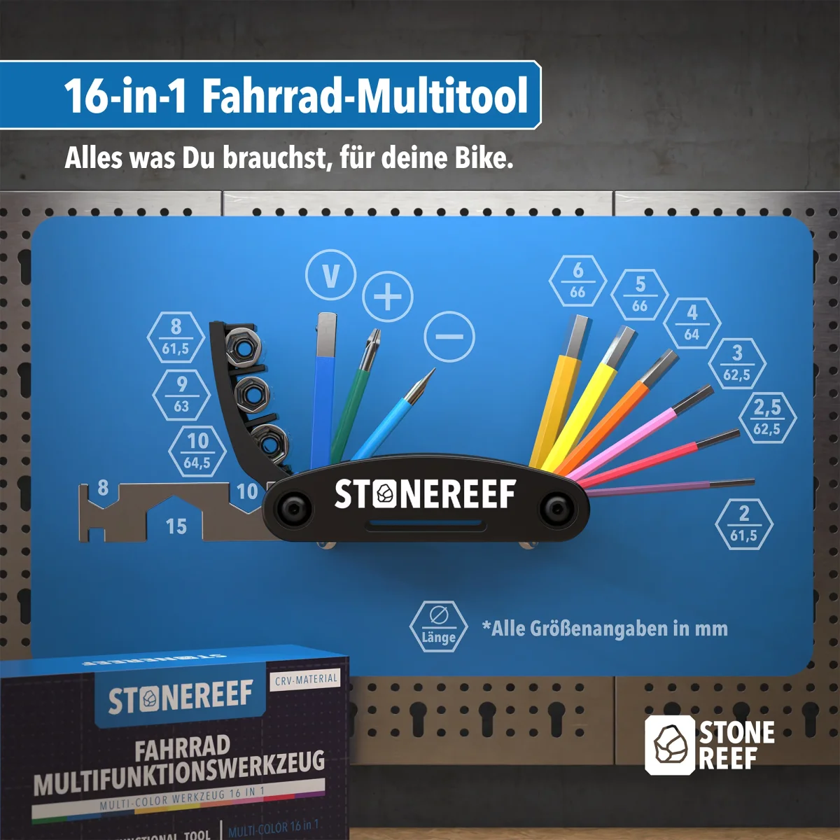 Fahrrad-Multifunktionswerkzeug 16 in 1 zur mühelosen Pannenbehebung – Bild 3
