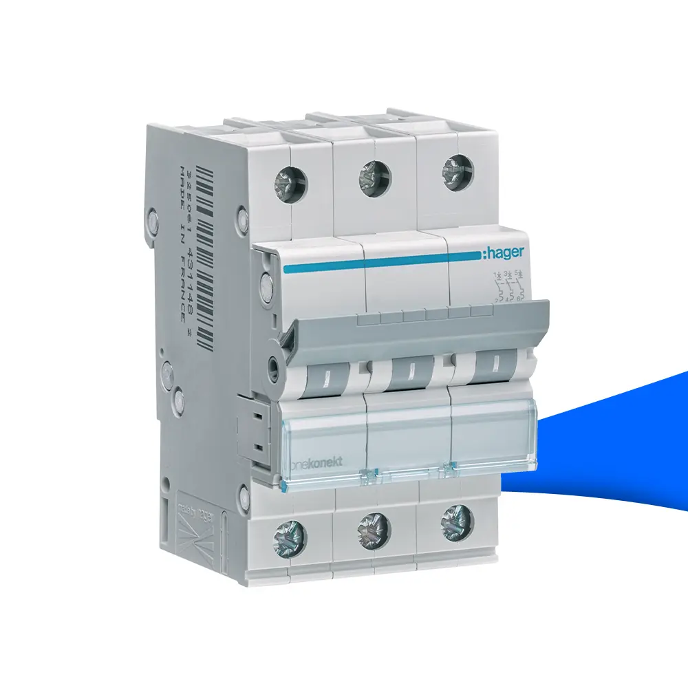 Hager MCN316 Leitungsschutzschalter 3 polig 6kA C-Charakteristik 16A 3 Module – Bild 2