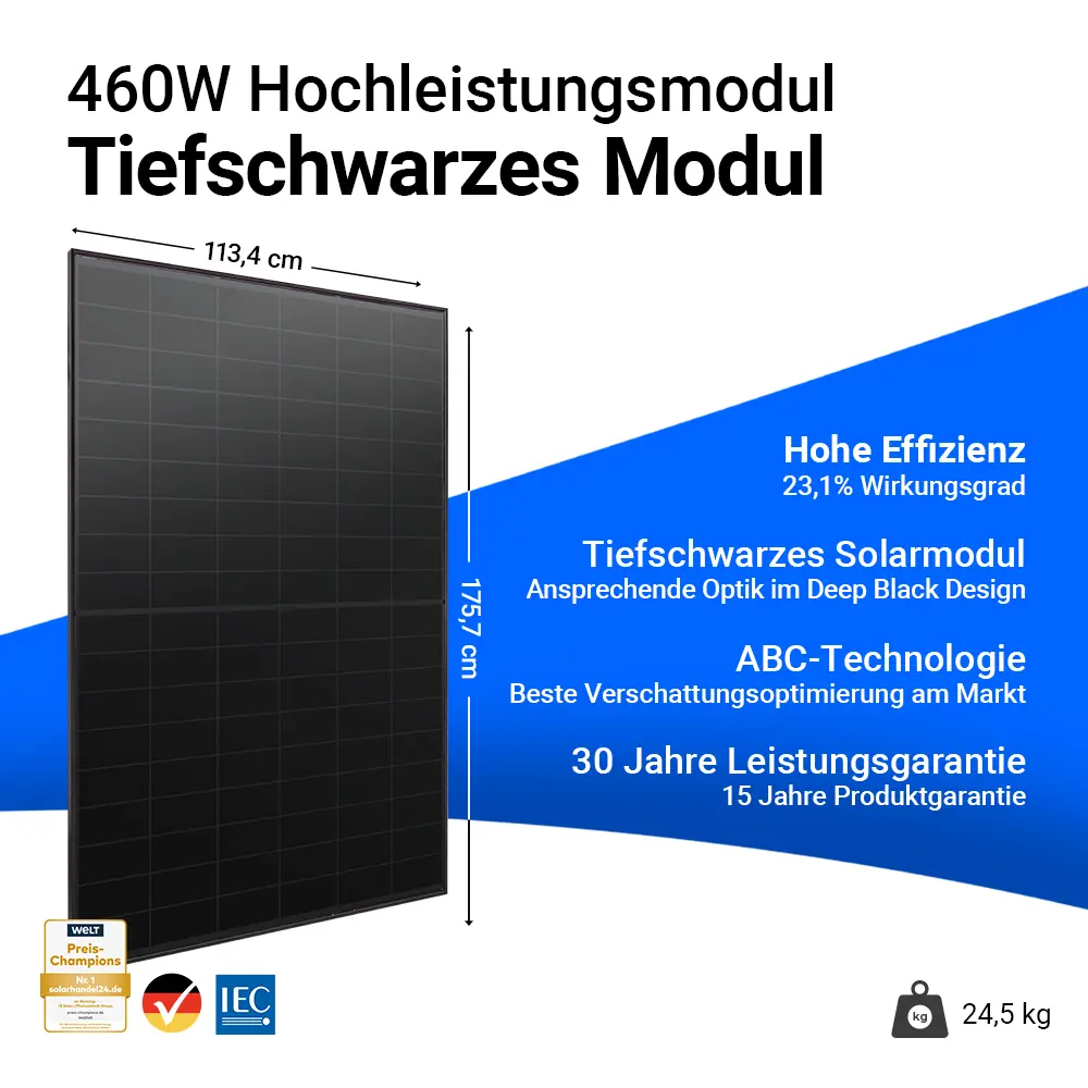 4140W Solarkraftwerk mit Speicher - 9x AIKO 460W Full Black & Anker Solix Solarbank 4 Pro – Bild 4